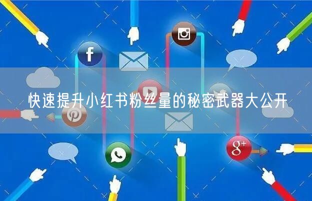 快速提升小红书粉丝量的秘密武器大公开