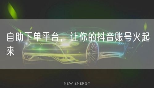 自助下单平台，让你的抖音账号火起来