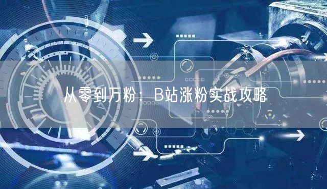从零到万粉：B站涨粉实战攻略