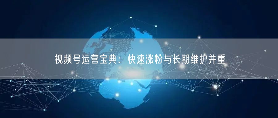 视频号运营宝典：快速涨粉与长期维护并重