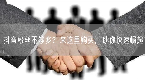 抖音粉丝不够多？来这里购买，助你快速崛起