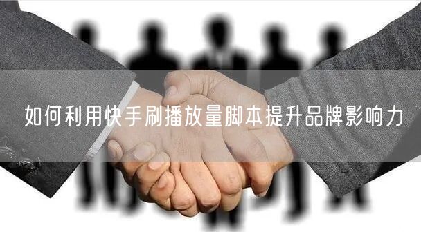 如何利用快手刷播放量脚本提升品牌影响力